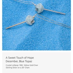 Simone Smith 18kt Yellow Gold over silver Swarovski Crystal Lollipop with chain